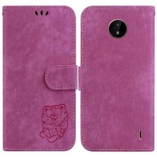 For Nokia C20 / C10 Little Tiger Embossed Leather Phone Case(Rose Red)