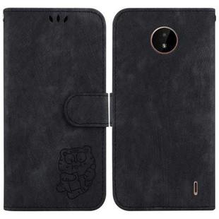 For Nokia C20 / C10 Little Tiger Embossed Leather Phone Case(Black)