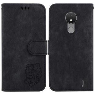 For Nokia C21 Little Tiger Embossed Leather Phone Case(Black)