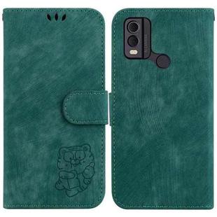 For Nokia C22 Little Tiger Embossed Leather Phone Case(Green)