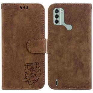 For Nokia C31 Little Tiger Embossed Leather Phone Case(Brown)