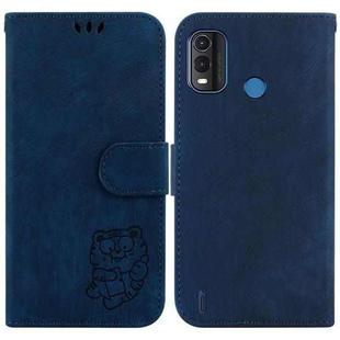 For Nokia G11 Plus Little Tiger Embossed Leather Phone Case(Dark Blue)