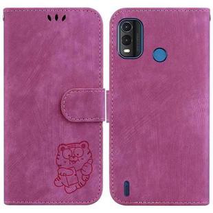 For Nokia G11 Plus Little Tiger Embossed Leather Phone Case(Rose Red)
