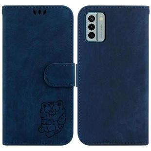 For Nokia G22 Little Tiger Embossed Leather Phone Case(Dark Blue)