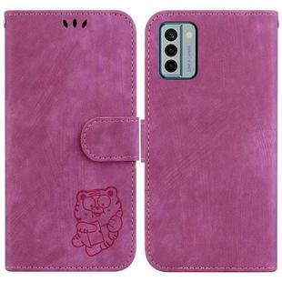 For Nokia G22 Little Tiger Embossed Leather Phone Case(Rose Red)