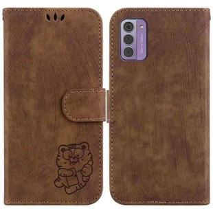 For Nokia G42 Little Tiger Embossed Leather Phone Case(Brown)