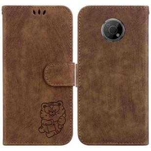 For Nokia G300 Little Tiger Embossed Leather Phone Case(Brown)