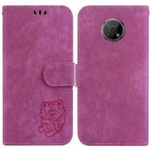 For Nokia G300 Little Tiger Embossed Leather Phone Case(Rose Red)