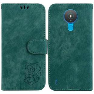 For Nokia 1.4 Little Tiger Embossed Leather Phone Case(Green)