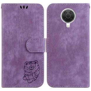 For Nokia G10 / G20 Little Tiger Embossed Leather Phone Case(Purple)