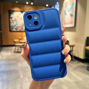 For iPhone 14 Plus Eiderdown Airbag Frosted TPU Phone Case(Blue)