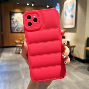 For iPhone 13 Pro Max Eiderdown Airbag Frosted TPU Phone Case(Red)