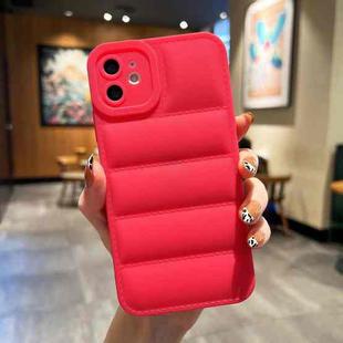 For iPhone 12 Eiderdown Airbag Frosted TPU Phone Case(Red)