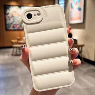 For iPhone SE 2022 / SE 2020 Eiderdown Airbag Frosted TPU Phone Case(White)