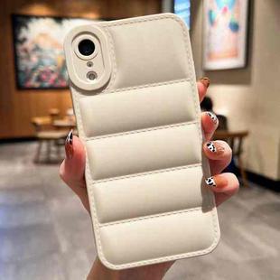 For iPhone XR Eiderdown Airbag Frosted TPU Phone Case(White)