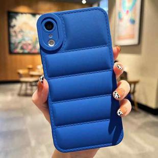 For iPhone XR Eiderdown Airbag Frosted TPU Phone Case(Blue)