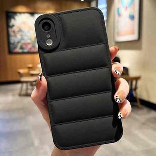 For iPhone XR Eiderdown Airbag Frosted TPU Phone Case(Black)