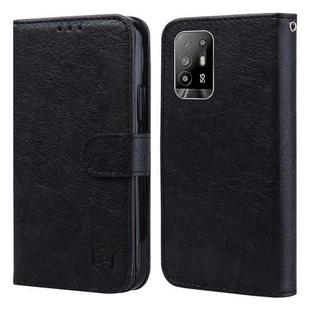 For OPPO A94 5G / A95 5G Skin Feeling Oil Leather Texture PU + TPU Phone Case(Black)