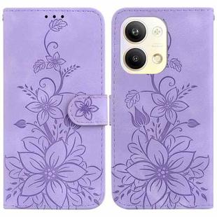 For OPPO Reno9 Pro Lily Embossed Leather Phone Case(Purple)