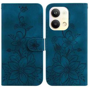 For OPPO Reno9 Pro Lily Embossed Leather Phone Case(Dark Blue)