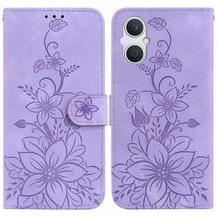 For OPPO A96 5G / Reno7 Z 5G Lily Embossed Leather Phone Case(Purple)