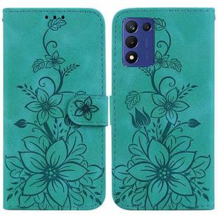 For OPPO K9s 5G / Realme 9 5G Speed Lily Embossed Leather Phone Case(Green)
