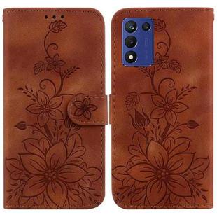 For OPPO K9s 5G / Realme 9 5G Speed Lily Embossed Leather Phone Case(Brown)