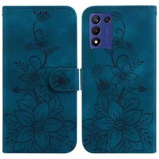 For OPPO K9s 5G / Realme 9 5G Speed Lily Embossed Leather Phone Case(Dark Blue)