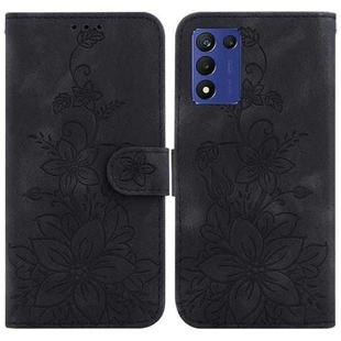 For OPPO K9s 5G / Realme 9 5G Speed Lily Embossed Leather Phone Case(Black)