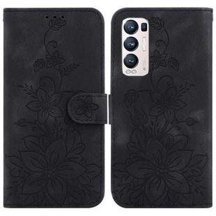 For OPPO Find X3 Neo / Reno5 Pro+ 5G Lily Embossed Leather Phone Case(Black)