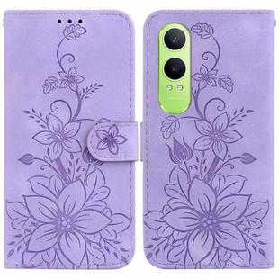 For OPPO K12x Lily Embossed Leather Phone Case(Purple)