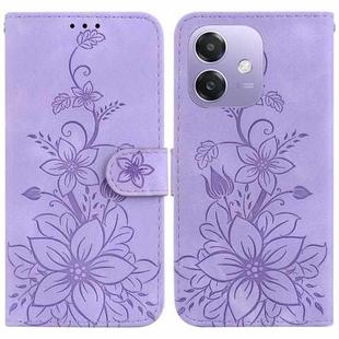 For OPPO A5x 5G / A3 4G / 5G / A3x 4G / 5G Lily Embossed Leather Phone Case(Purple)