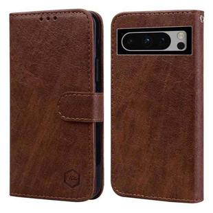For Google Pixel 8 Pro Skin Feeling Oil Leather Texture PU + TPU Phone Case(Brown)