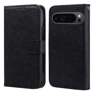 For Google Pixel 9 Pro Skin Feeling Oil Leather Texture PU + TPU Phone Case(Black)