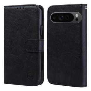 For Google Pixel 9 Pro XL Skin Feeling Oil Leather Texture PU + TPU Phone Case(Black)