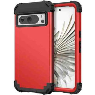 For Google Pixel 8 Pro 3 in 1 Shockproof PC + Silicone Phone Case(Red+Black)