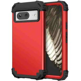 For Google Pixel 8 3 in 1 Shockproof PC + Silicone Phone Case(Red+Black)