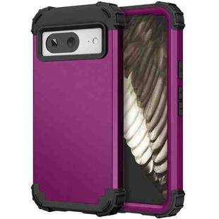 For Google Pixel 8 3 in 1 Shockproof PC + Silicone Phone Case(Dark Purple+Black)