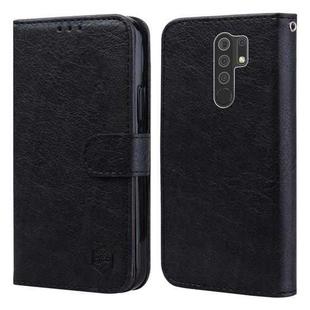For Xiaomi Redmi 9 Skin Feeling Oil Leather Texture PU + TPU Phone Case(Black)
