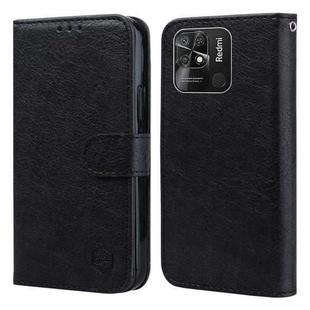 For Xiaomi Redmi 10C Global Skin Feeling Oil Leather Texture PU + TPU Phone Case(Black)