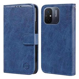For Xiaomi Redmi 11A / 12C Skin Feeling Oil Leather Texture PU + TPU Phone Case(Dark Blue)