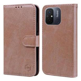 For Xiaomi Redmi 11A / 12C Skin Feeling Oil Leather Texture PU + TPU Phone Case(Champagne)