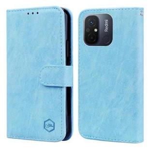 For Xiaomi Redmi 11A / 12C Skin Feeling Oil Leather Texture PU + TPU Phone Case(Light Blue)