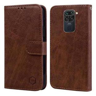 For Xiaomi Redmi Note 9 / 10X 4G Skin Feeling Oil Leather Texture PU + TPU Phone Case(Brown)