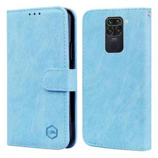 For Xiaomi Redmi Note 9 / 10X 4G Skin Feeling Oil Leather Texture PU + TPU Phone Case(Light Blue)