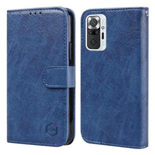 For Xiaomi Redmi Note 10 Pro Skin Feeling Oil Leather Texture PU + TPU Phone Case(Dark Blue)