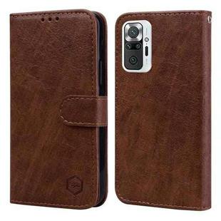 For Xiaomi Redmi Note 10 Pro Skin Feeling Oil Leather Texture PU + TPU Phone Case(Brown)