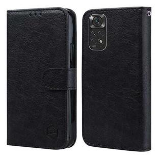 For Xiaomi Redmi Note 11 4G Global Skin Feeling Oil Leather Texture PU + TPU Phone Case(Black)