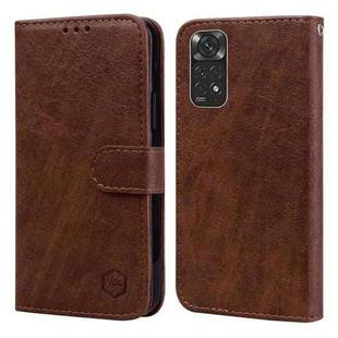 For Xiaomi Redmi Note 11 4G Global Skin Feeling Oil Leather Texture PU + TPU Phone Case(Brown)