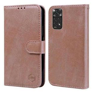 For Xiaomi Redmi Note 11 4G Global Skin Feeling Oil Leather Texture PU + TPU Phone Case(Champagne)